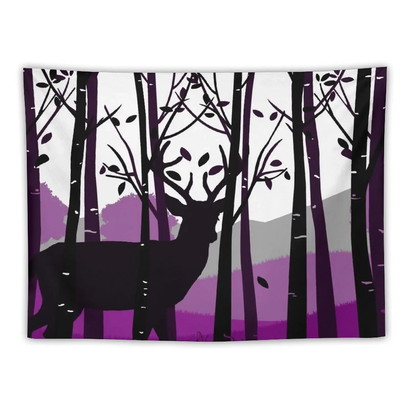 

Ace Pride Deer and Woods Silhouette Tapestry Decoration Room Decoration Aesthetic Outdoor Decoration Tapestry