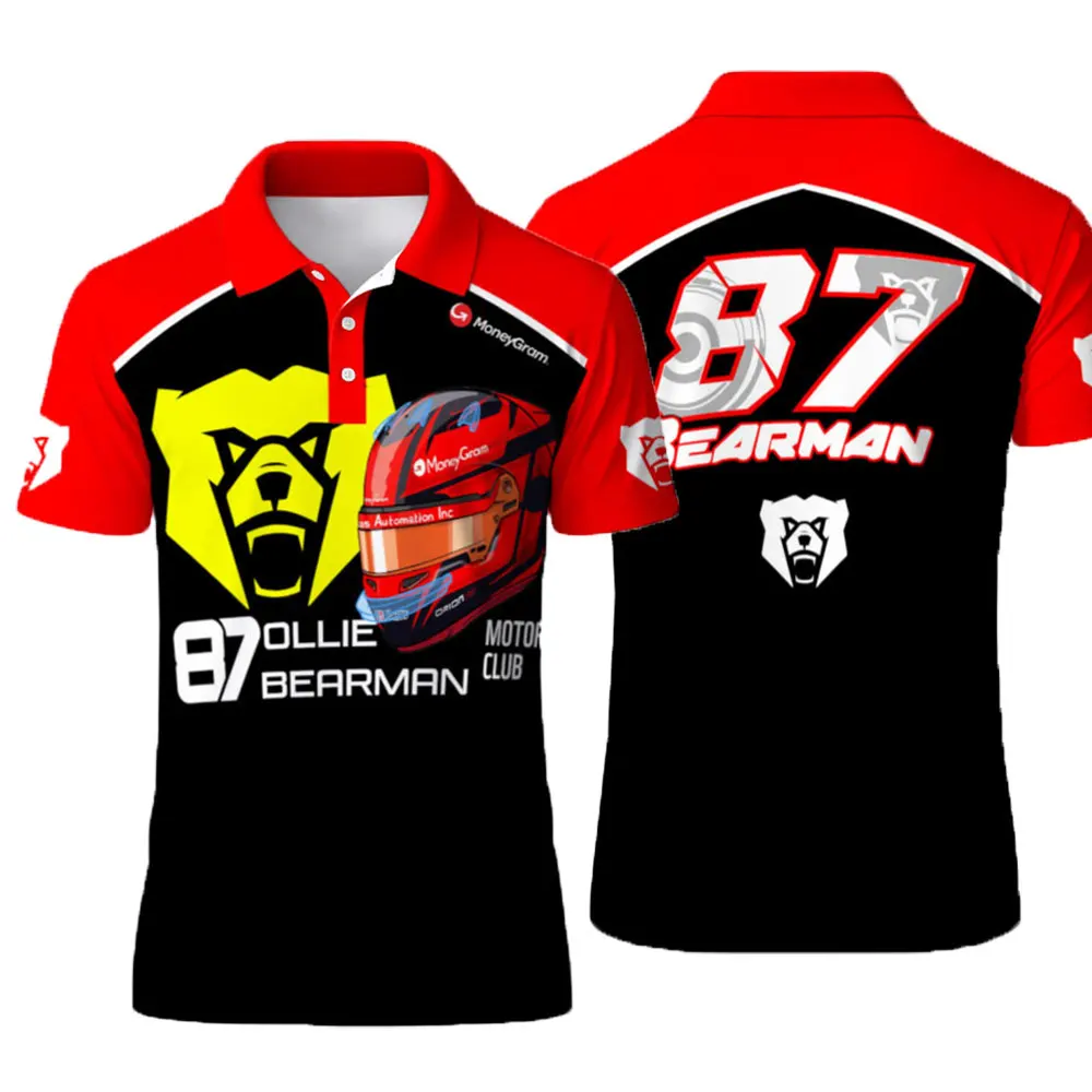 Oliver Bearman 87 Driver Fans Men's Summer Polo Shirt 2026 New Sports Women Polos Shirts Short Sleeve Men Clothes Tee Tops