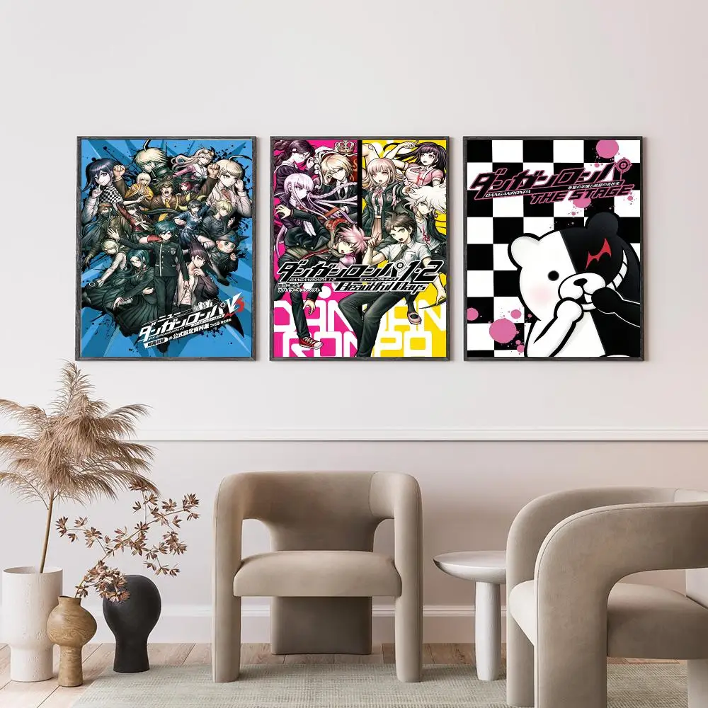 game Danganronpa Poster Poster HD Self-Adhesive Art Print Waterproof Wall Decor for Bedroom Living Room Decor Gift