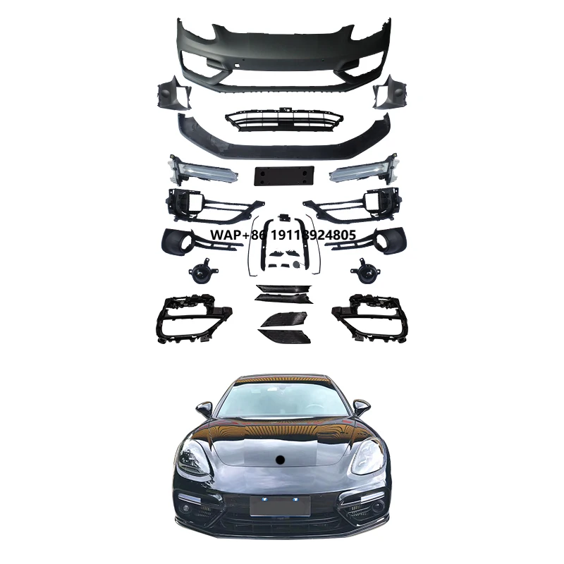 

2017-2023 for for Panamera 971 Turbo Style Body Kit New Front Bumper with Fog Light Car Grille Modification Upgrade