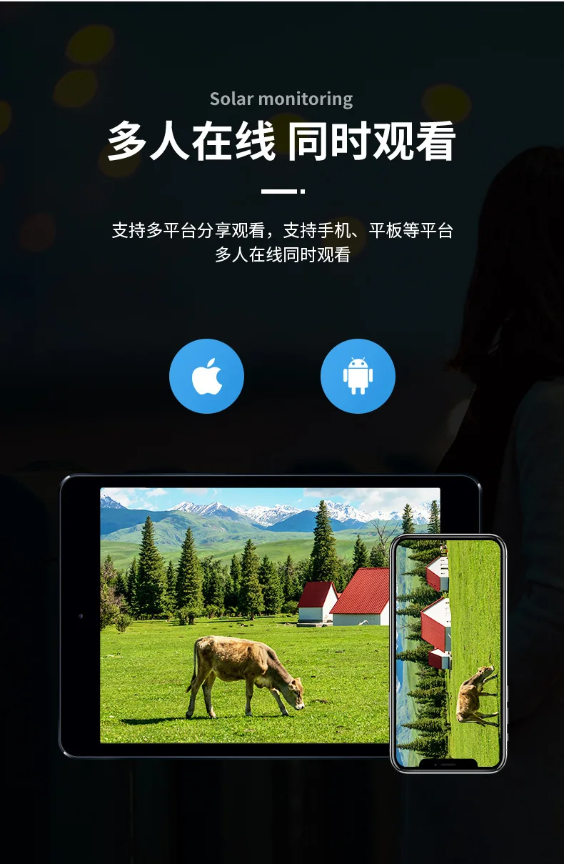 4MP 1440P UHD Solar Power 120Degree Wide Angle Wireless PTZ IP Dome Camera AI Humanoid Detection Full Color CCTV Baby Monitor