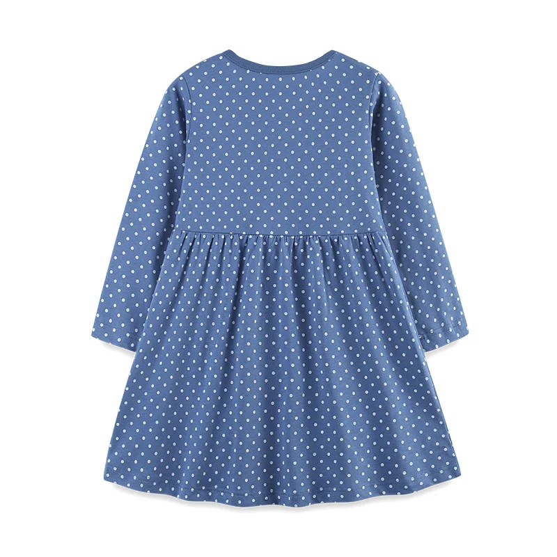 

Jumping Meters 2-7T Animals Long Sleeve Embroidery Princess Girls Dresses Polka Dots Children's Clothes Party Kids Frocks