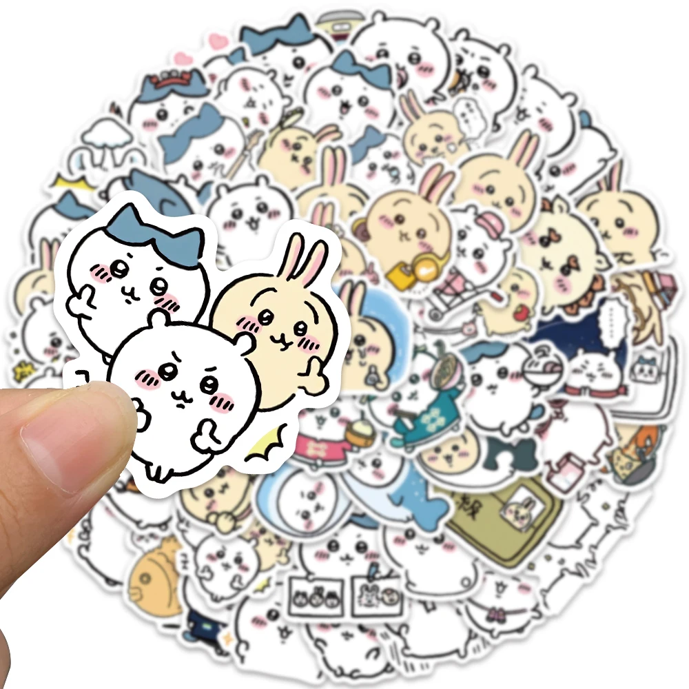 60PCS Kawaii Chiikawa Cute Cartoon Stickers Motorcycle Decals DIY for Water Cup Skateboard Car Kids Toys Sticker Gift Decoration