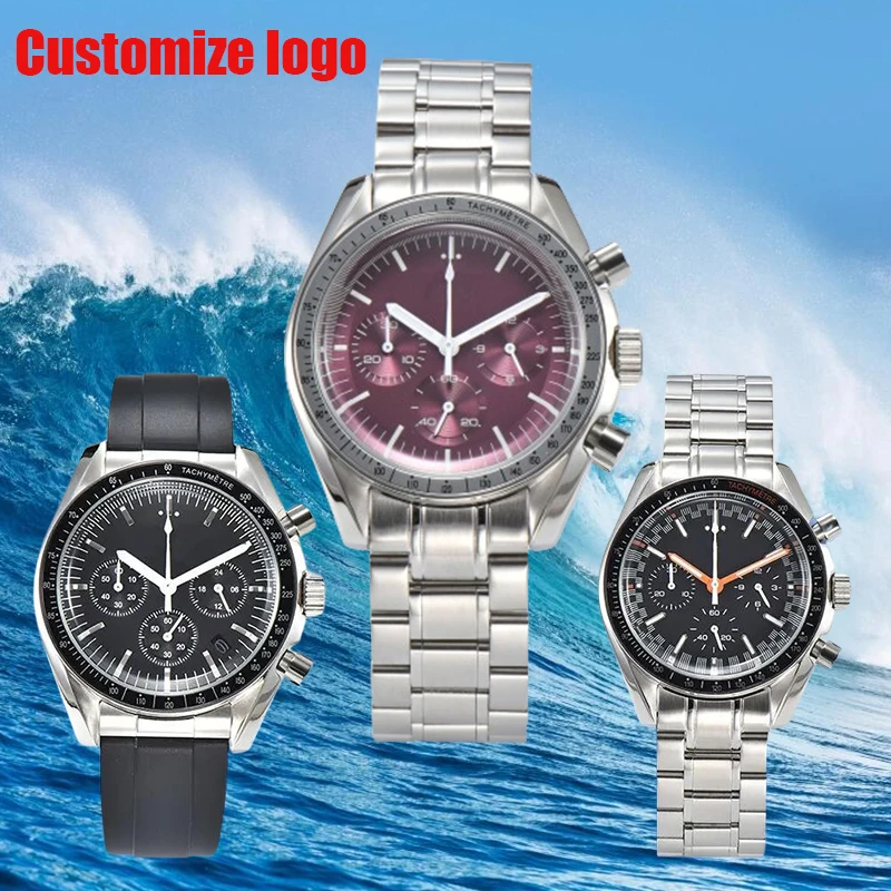 

40MM VK63 movement Quartz Watch 316L stainless steel scratch resistant coated crystal 50 meters waterproof case luminous watch