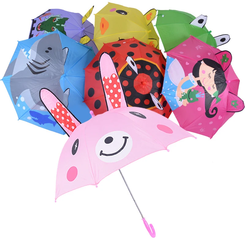 2024 Hot Sale Children Animal Long Umbrella For Boys Girls Cartoon Dinosaur Umbrella Baby Parasol kids Umbrella Free Shipping