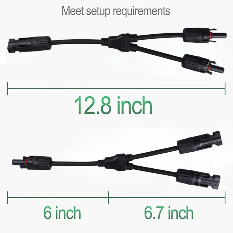 2Y Branch parallel connection 30A 1000V Electrical Solar Connector Photovoltaic 2pcs solar Panel Cable Wire Connect