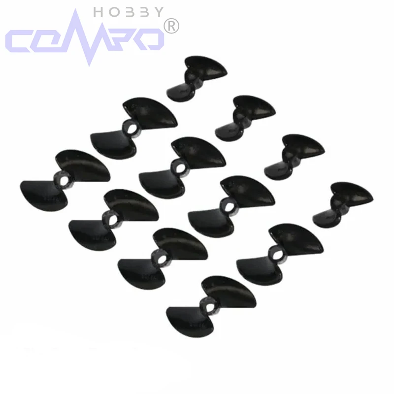 Hélices de barco com 2 lâminas, 5 peças, cw ccw rc, remo de barco para modelo rc, acessórios diy, peças preto brilhante