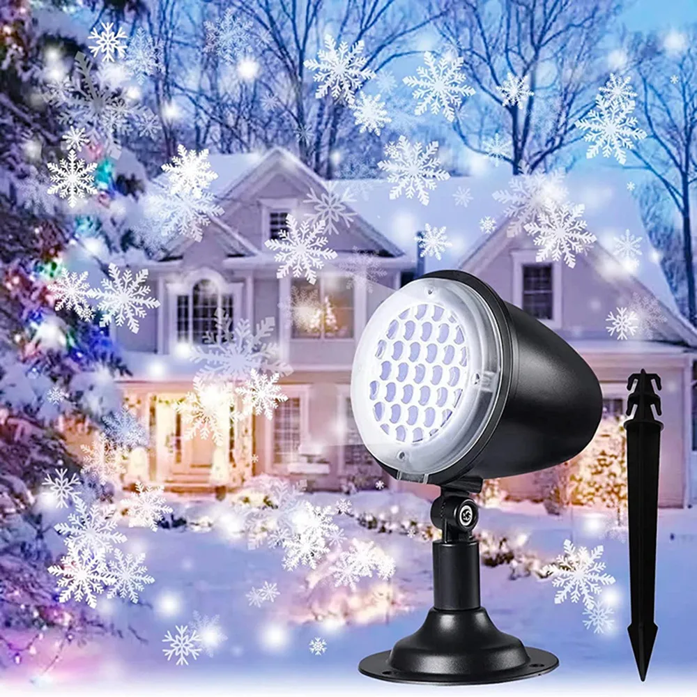 

Waterproof LED Snowflake Projector Lights Outdoor Christmas Decorations for Xmas，Holiday, Home，Party，Garden and Patio Decoration