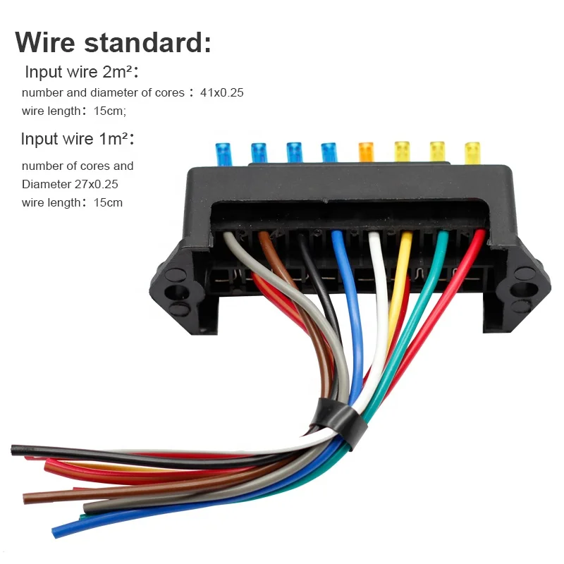 8Way DC 12V Volt Fuse Box Block Holder ATC ATO 2-input 8-ouput Wire