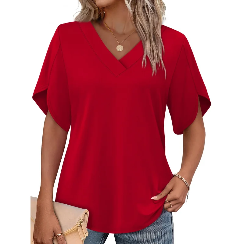 

Women's Casual Elegant Loose Basic Shirt Fashion Comfortable Breathable Short Sleeve-Shirt