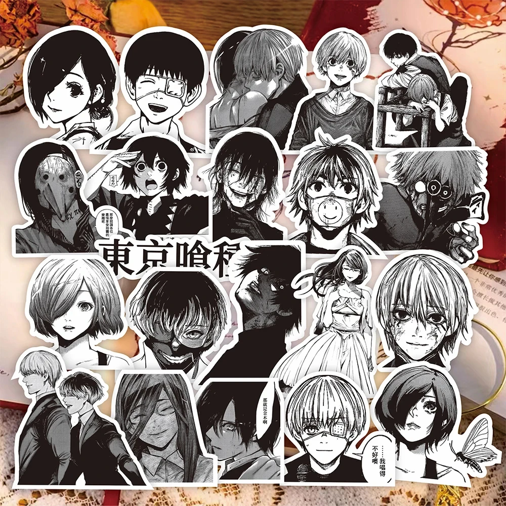 10/30/70pcs Kaneki Ken Tokyo Ghoul Anime Stickers Cool Black White Graffiti Decals for Phone DIY Suitcase Car Kids Sticker Toys