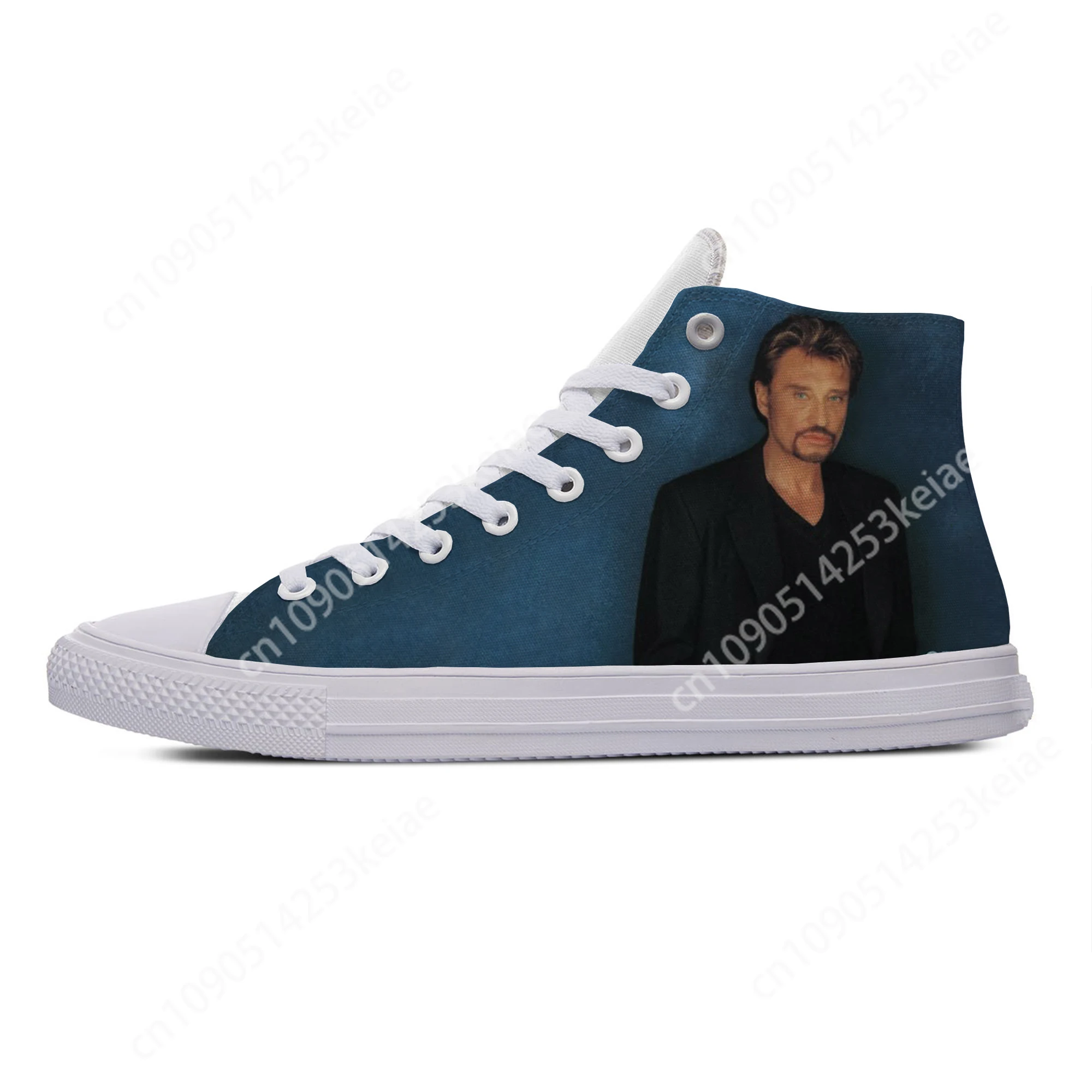 

Горячая крутая рок-звезда Джонни Холлидей, модная повседневная парусиновая обувь высокого качества, дышащие кроссовки для мужчин и женщин, высокие туфли для доски