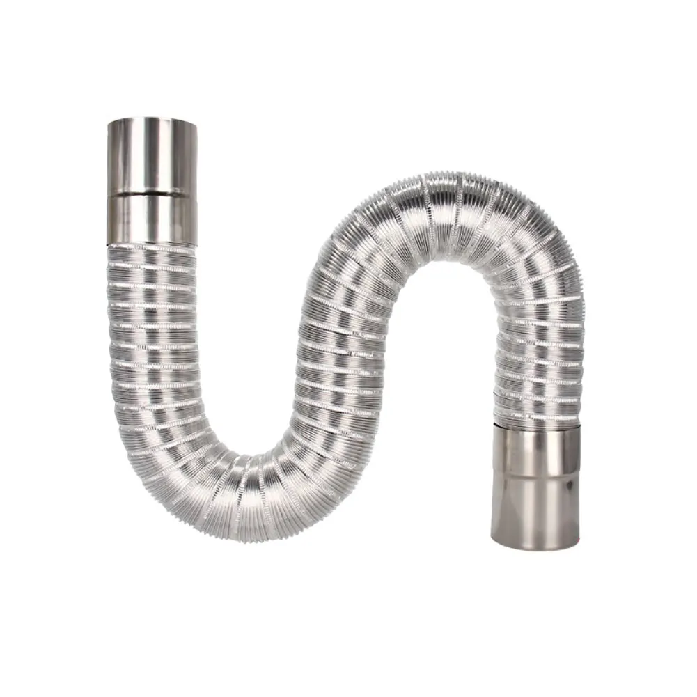 Flexible Flue Water Heater Exhaust Retractable Design Stainless Steel Core Aluminum Foil Layer For Gas Water Heater
