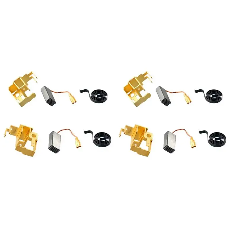 A93E-12Pcs Carbon Brushes & Holder & Spring Set For Replacement GWS6-100 Carbon Brushes Black Angle Grinder Accessories