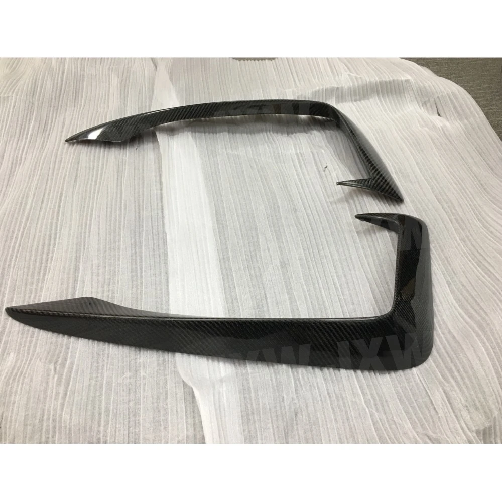 

JCHEY Carbon Fiber FRP Front Bumper Air Vent Trim Canards Cover Fog Lamp Eyelid Eyebrow For Audi A4 S4 Sline 2017 2018 2019