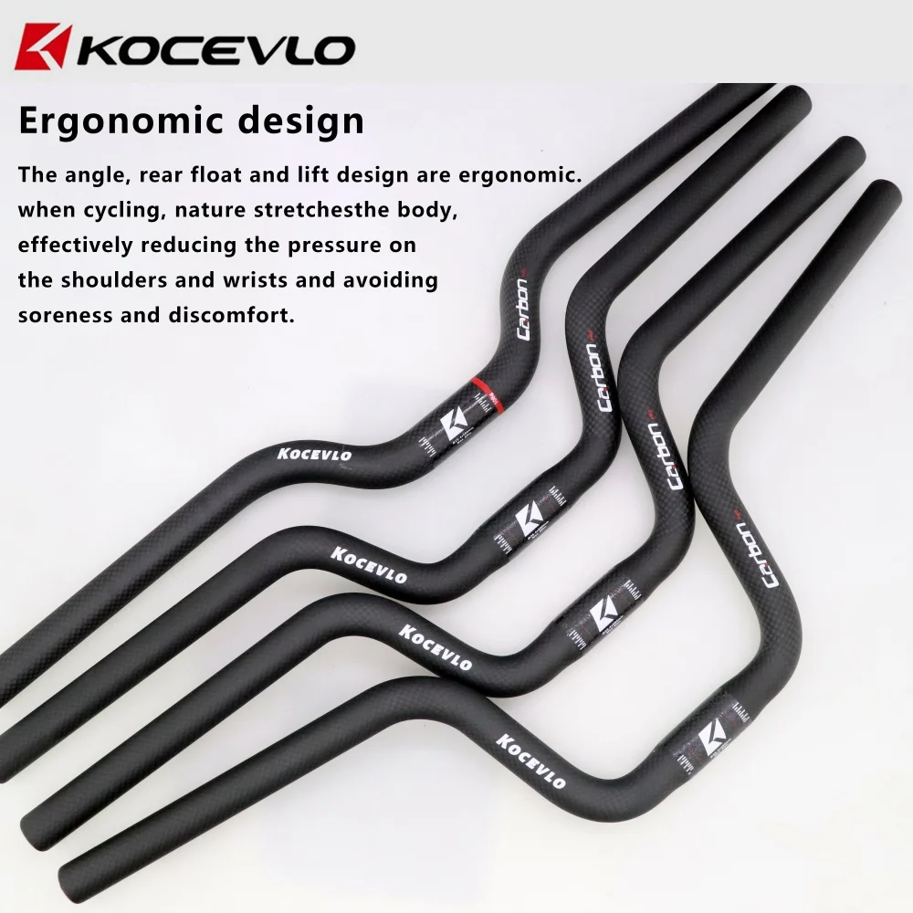 Kocevlo Bicycle 25.4mm Handlebar Carbon Fiber For Folding Bike Riser/Flat Bar Swallow/One-shaped 25.4*580mm