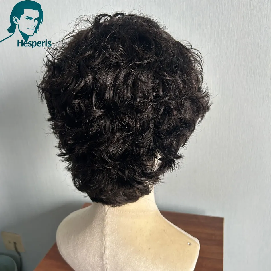 Short Curly Men Wigs Pre Plucked Brazilian Rem PixieCu 13x6 Lace Front Human Hair Wigs For Male Natural Color