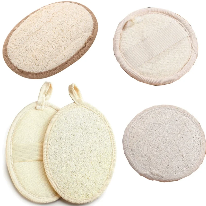 

Loofah Dish Scrubber Bath Sheet Body Scrubber Wash Cloth Cotton Linen Textured Loofah Piece 4PCS