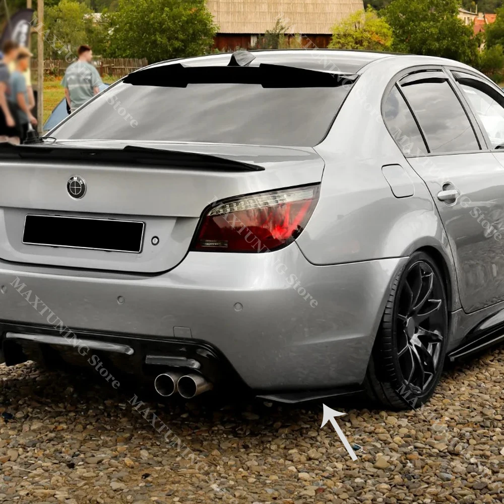 For BMW 5 Series E60 E61 M Sport 2004-2010 Rear Bumper Side Splitters Diffuser Exhaust Pipe Winglets Trim Extension Bodykits view 2