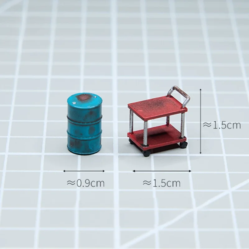 1:64 Scale Painted DIY Garage Scene Accessory Vehicle Car Repair Tire Calancing Machine Hydraulic Jack Figure Display Collection