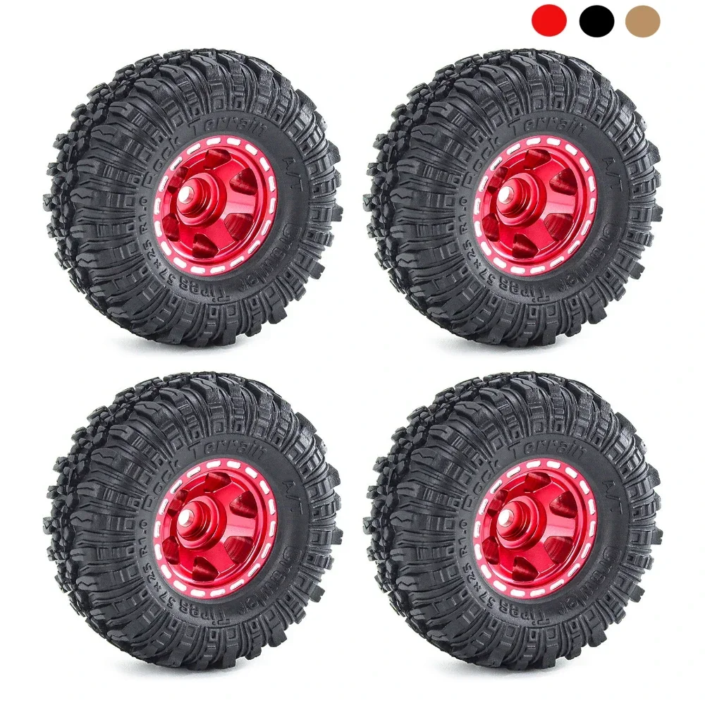 4 Pieces 1.0 Inch Wheel Tires Set for FMS24 1/24 TRX4M-W186 TRX4M SCX24 RC Crawler Accessories Replace Upgrade Spare Parts Tires