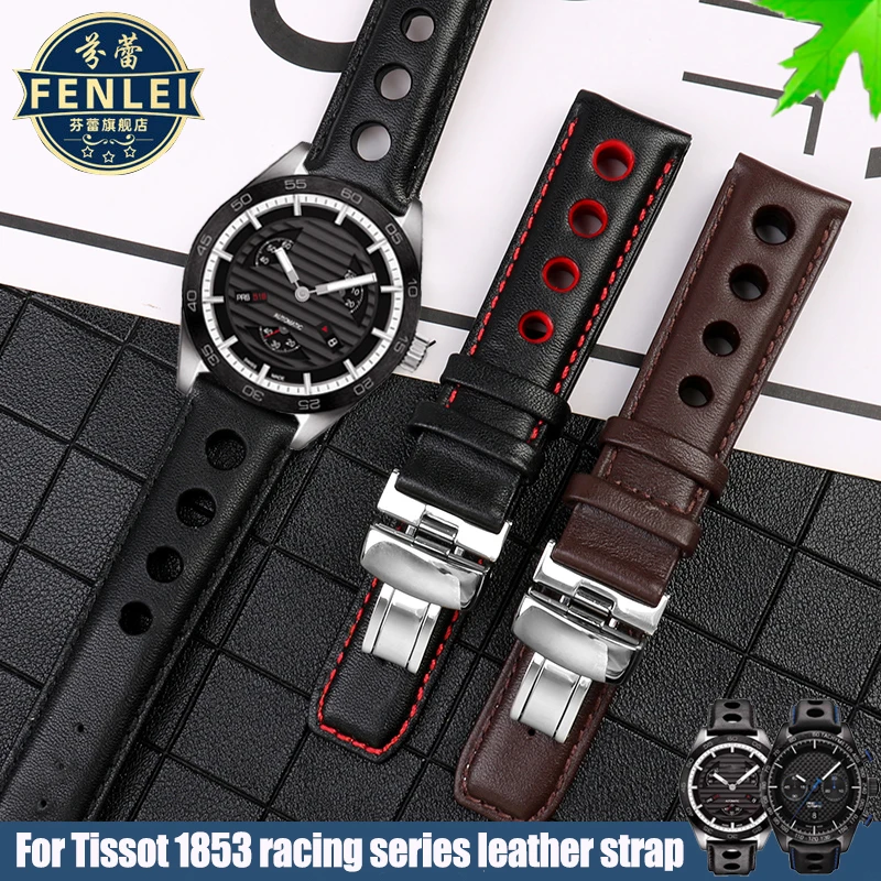 

Genuine Leather Bracelet For Tissot 1853 Watch band Racing PRS516 T91 1853 T044 Top layer Cowhide Bracelet 20mm Men Watch strap