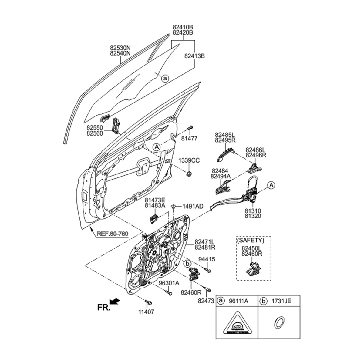 

T47C_1пара привода замка задней двери 81410-C1000 для Hyundai 2014-2019 гг.