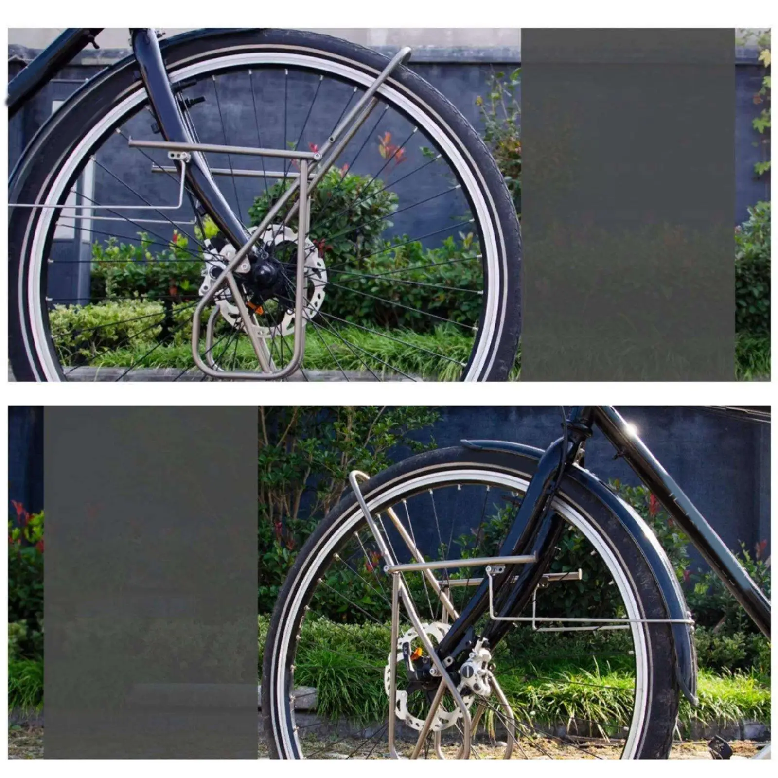 

Bike Front Pannier Rack Professional, Replacement Supplies Practical, Stainless Steel, Strong Load Capacity, Front Side Bag Rack