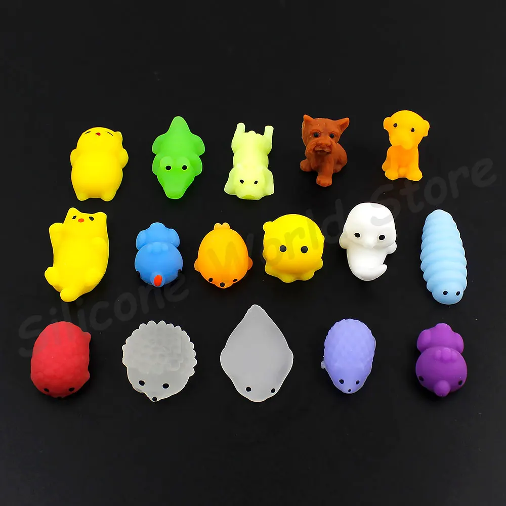 Silicone World 10PCS Cute Animal Finger Pinching Joy Pressing Release Decompression Toy Soft Glue Stress Relief Toys Party Gifts