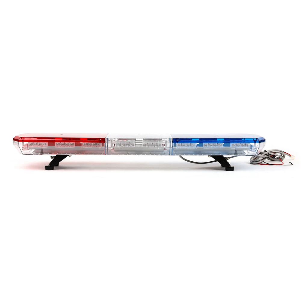 120Cm Auto Waarschuwing Lichtbalk Ambulance Noodverlichting Brandweerwagen Licht Bar Met 100W Hoorn + 7 Waarschuwingssignalen 100W Sirene Versterker