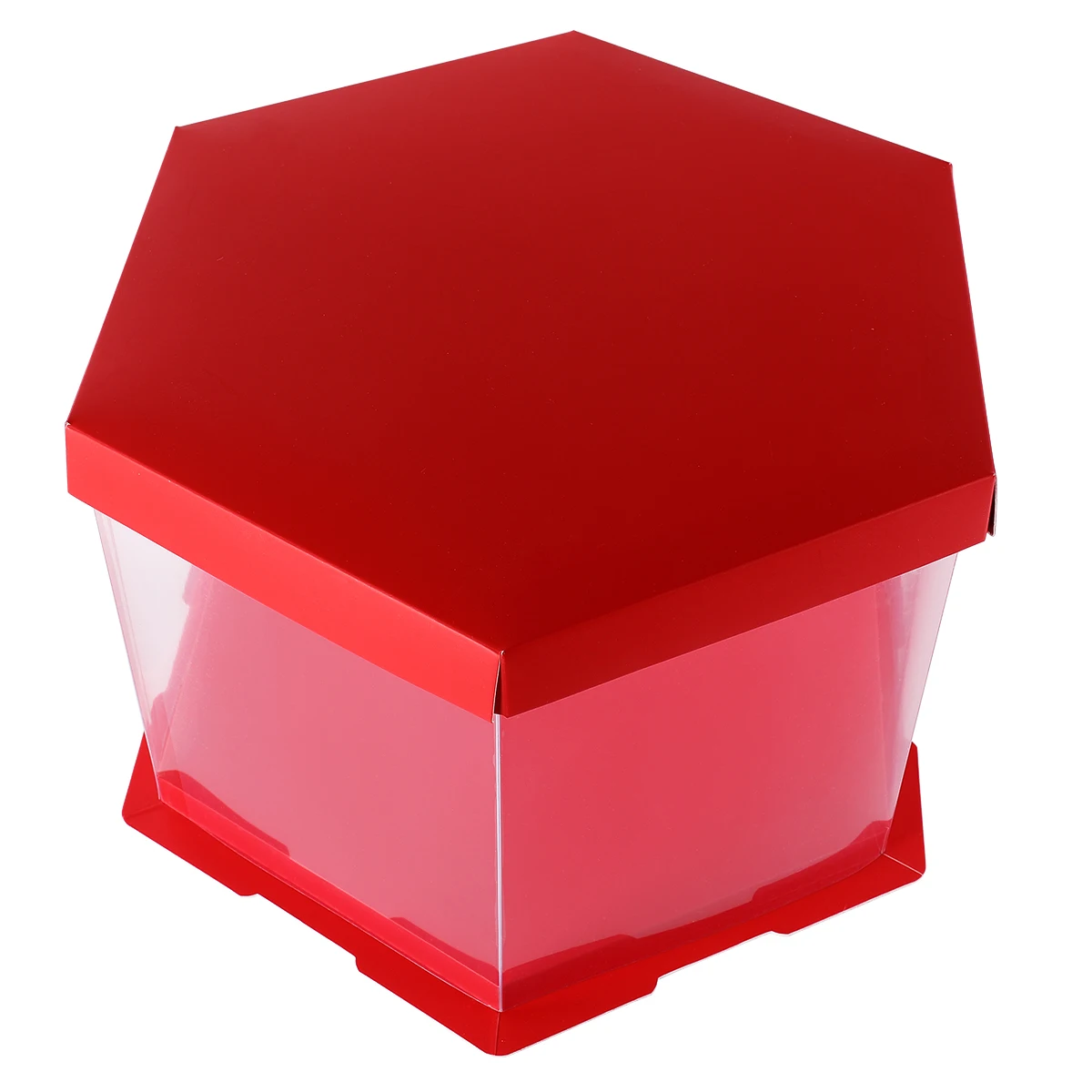 

Hexagon Prismatic Cake Box Transparent Gift Box Plastic Storage Container Compact Lightweight Convenient Carry