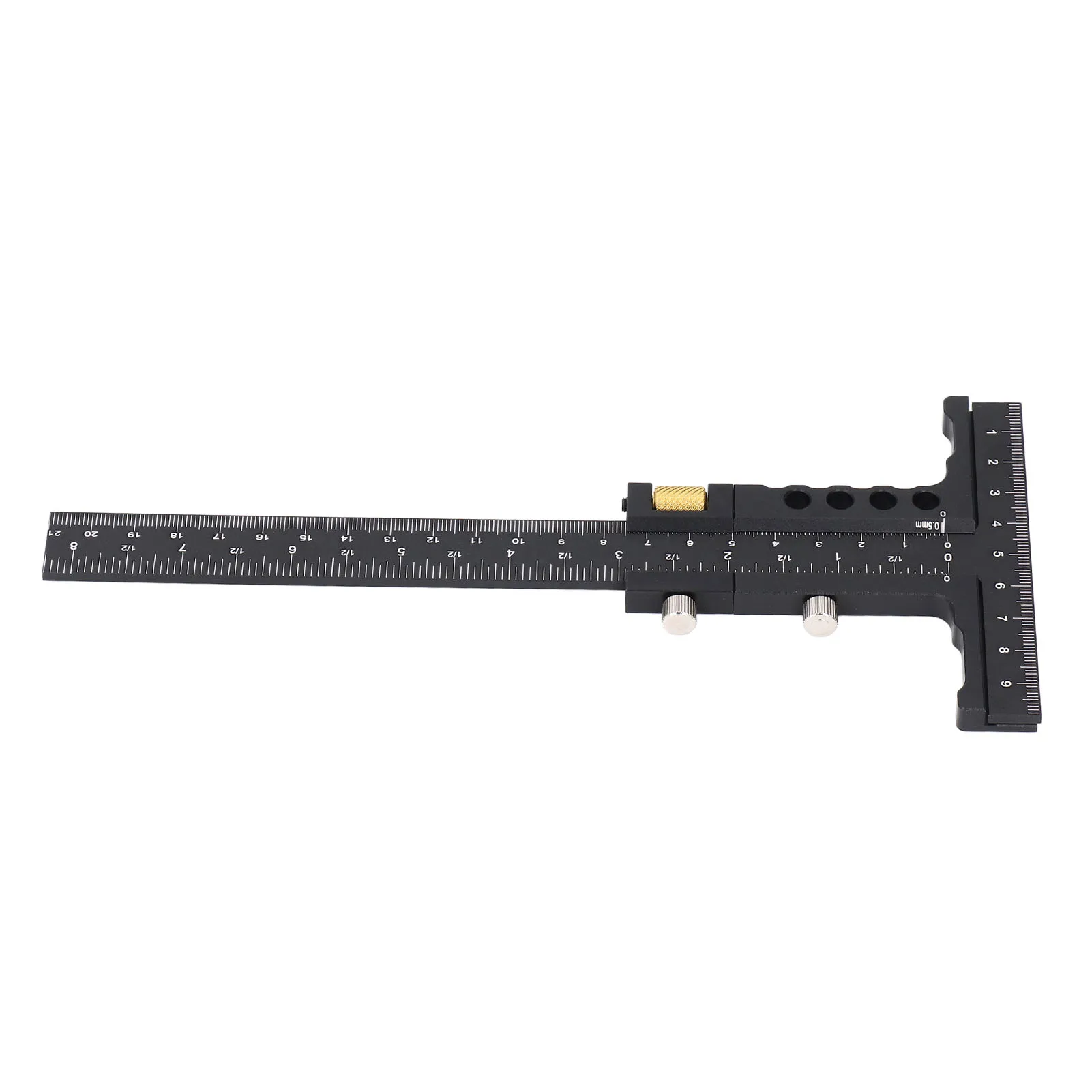 Alat Ukur Scriber Kayu Multifungsi Penggaris T Persegi Paduan Aluminium Pengukur Garis Penanda Pertukangan