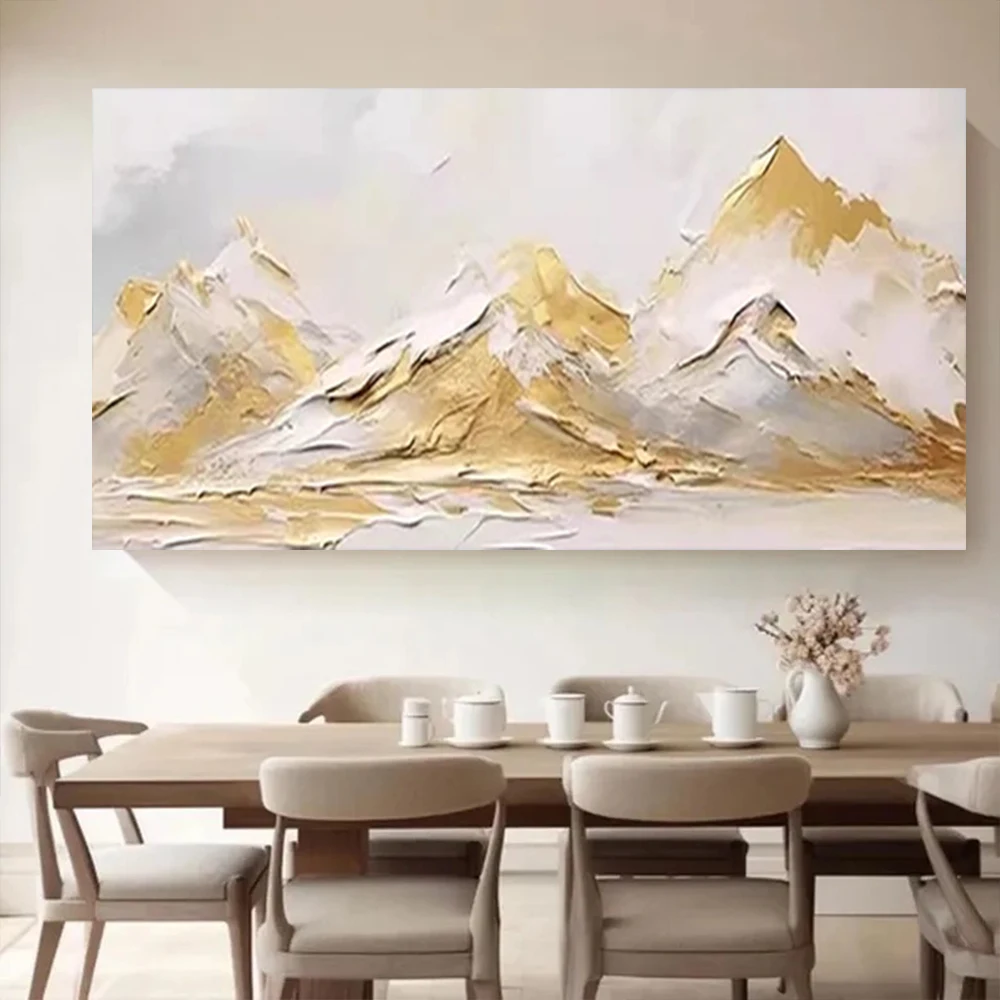 

High Quality Modern Canvas Picture Hand-Painted Abstract Oil Painting Gold Texture Wall Art For Living Room Hotel Mural Decor