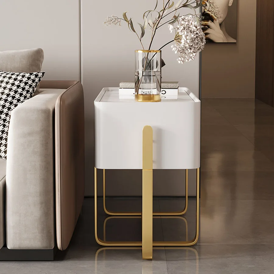 Home Modern Coffee Table Living Room Platform Unique Coffee Table Sofa Bedside Ornament Rectangular Metal Mesa Posta Home Decor