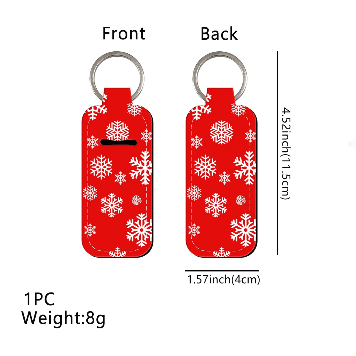 Snowflake Style Clip On Lipstick Sleeve Holder Women Trendy Lip Balm Key Chain Lip Balm Holder Bag Charms Keyring Christmas Gift