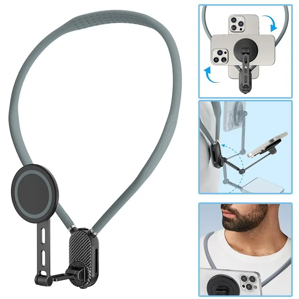 

Portable Quick Release Magnetic Neck Mount Hand Free Universal Mobile Holder Neck Cell Phone Holder for Phones