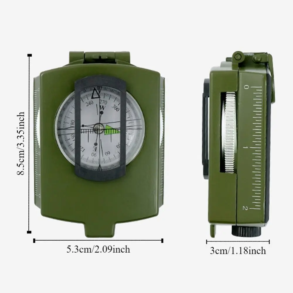 Bússola portátil de alta precisão, à prova d'água, sem perdido, caminhadas, ferramentas de guia, mostrador luminoso multifuncional, visão de metal profissional