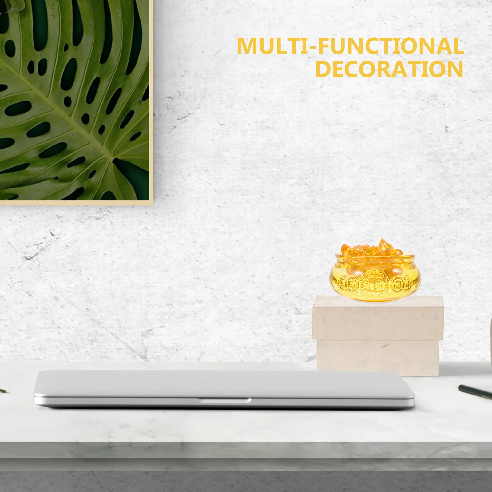 

1Set Small Treasure Bowl Rich Desk Treasure Basin Money Fortune Crystal Ornament Office Home Desktop Decoration