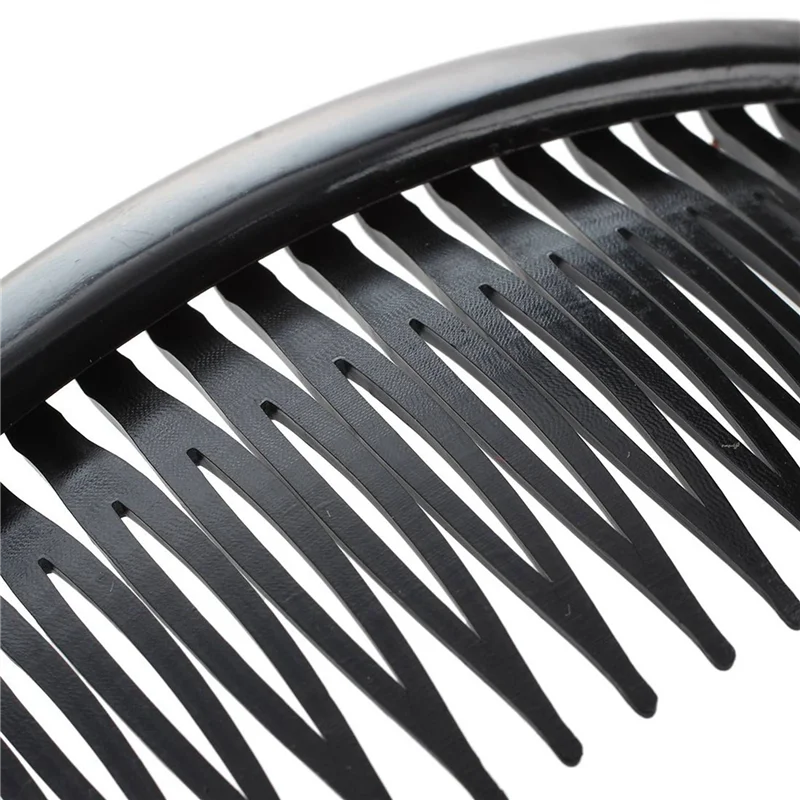 FZFZ черный пластиковый 24-зубчатый зажим для расчески для волос, 10 шт. для девочек-женщин
