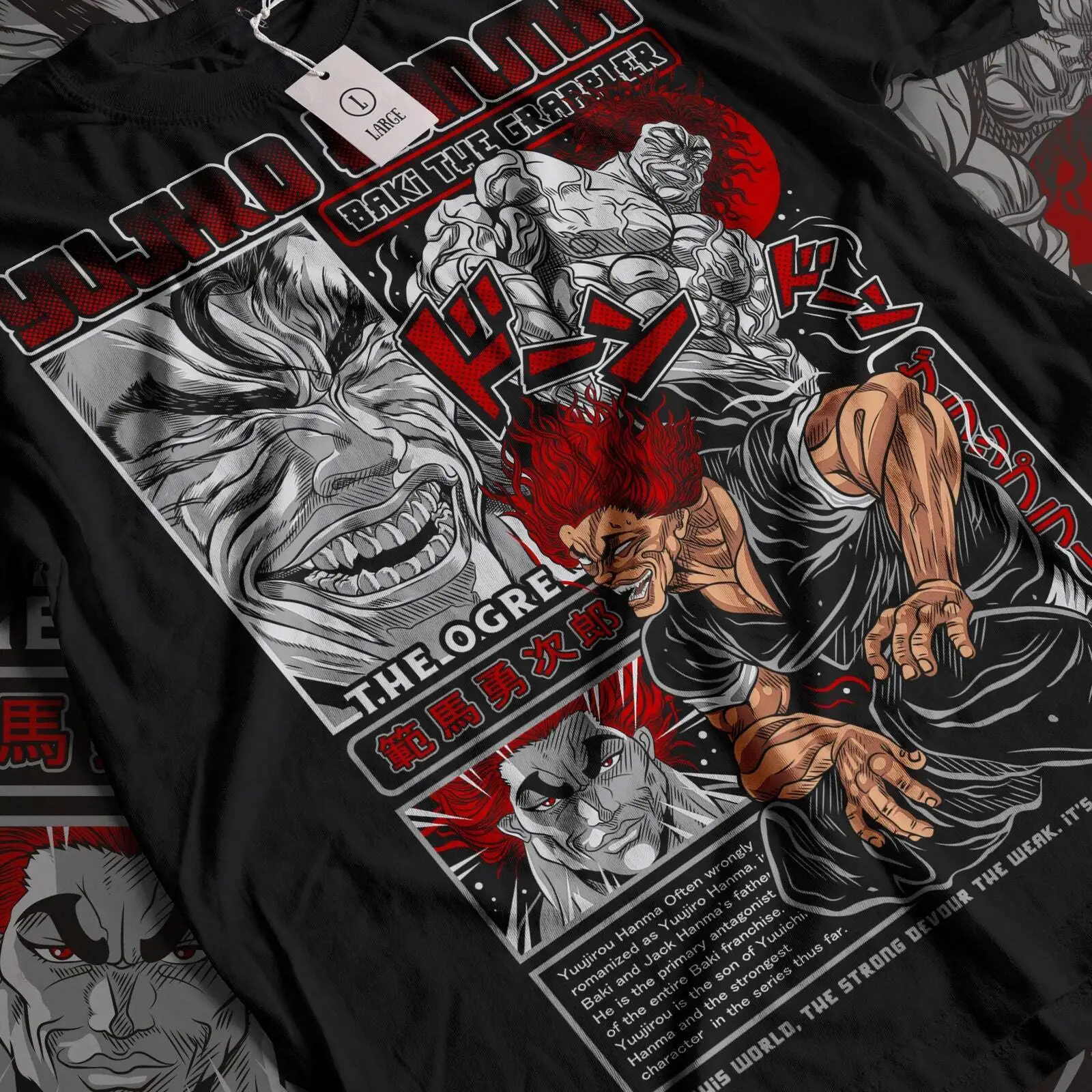 

JACK HANMA Shirt, Baki Hanma Series Anime T-Shirt,Baki the Grappler Shirt, Manga