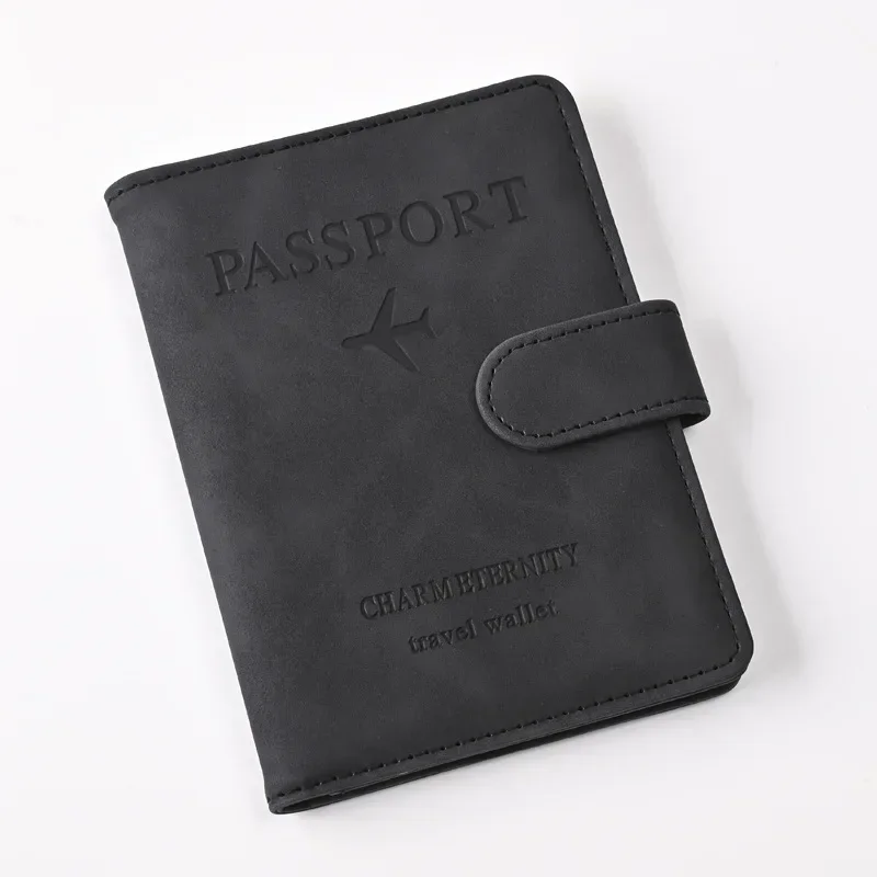 Leather Passport Cover Multi Card Slots ID Card Holder Document Cover Passport Holder Travel Wallet Ticket Clip Passport Covers