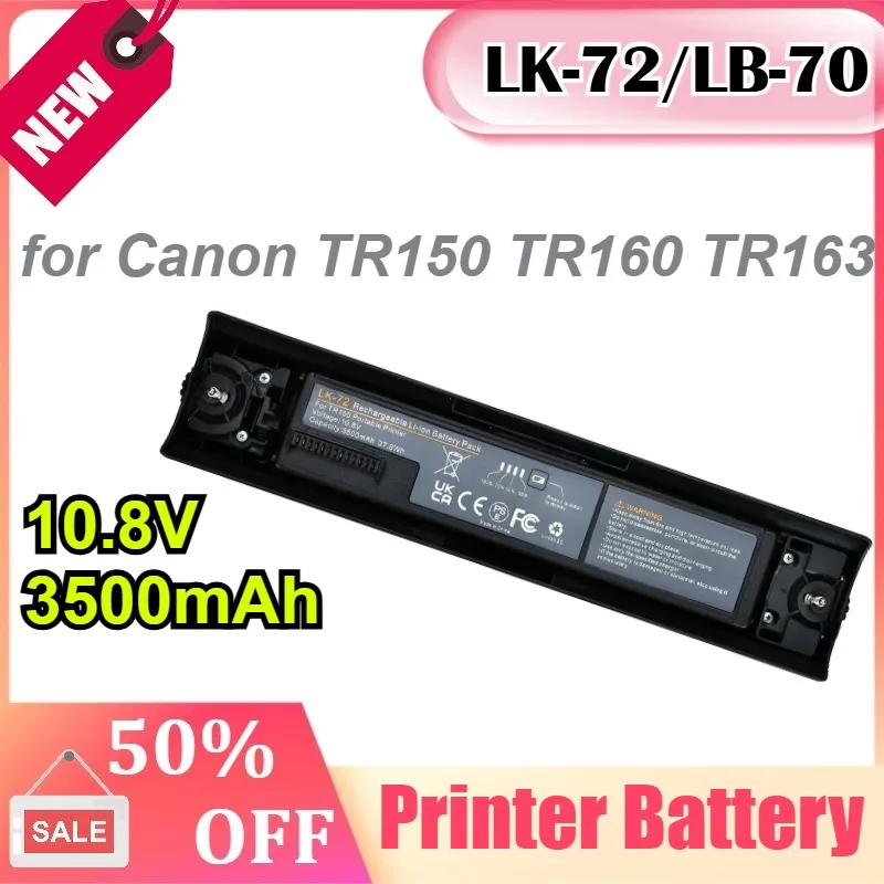 

LK-72/LB-70 10.8V 3500mAh for Canon TR150 TR160 TR163 Portable Printer Rechargeable Lithium Battery