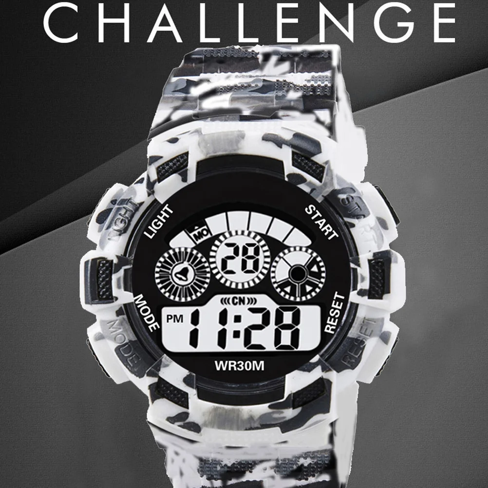 Camouflage Electronic Watch Waterproof Digital Display Led Backlight Alarm Countdown Timer For Men Sports Outdoor Light