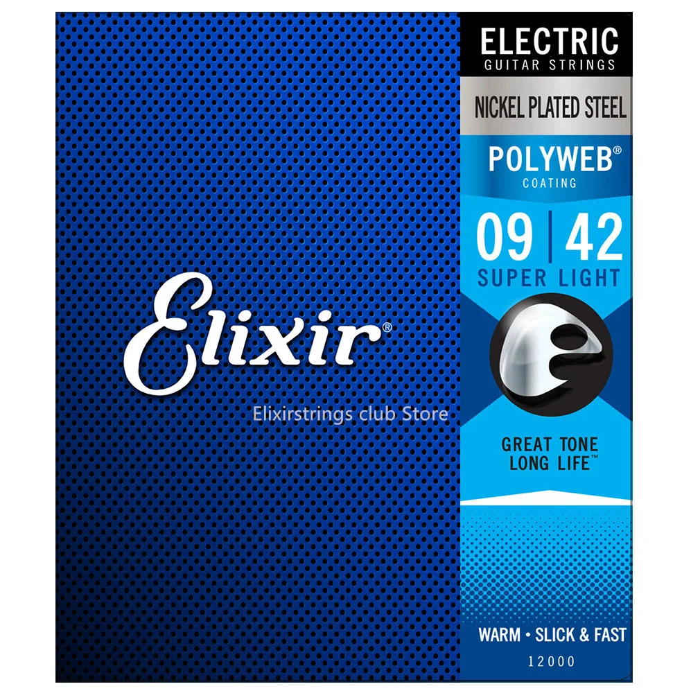 Nickel-Plated Steel 12000 ELIXIR Electric Guitar String POLYWEB® Film Mulching Digital String 009 .011 .016 .024 .032 .042