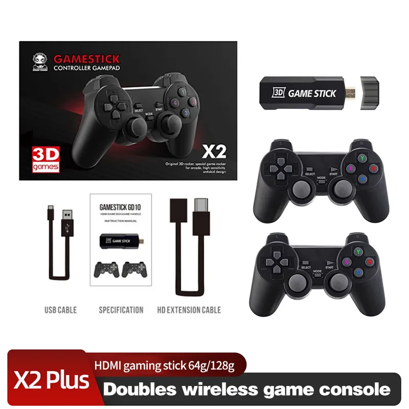 Игровая приставка X2 Plus, 64 г/128 г, 4K HD, игровая консоль, 2,4G, 5G, двойной беспроводной контроллер, игровая приставка HDMI, игровой контроллер