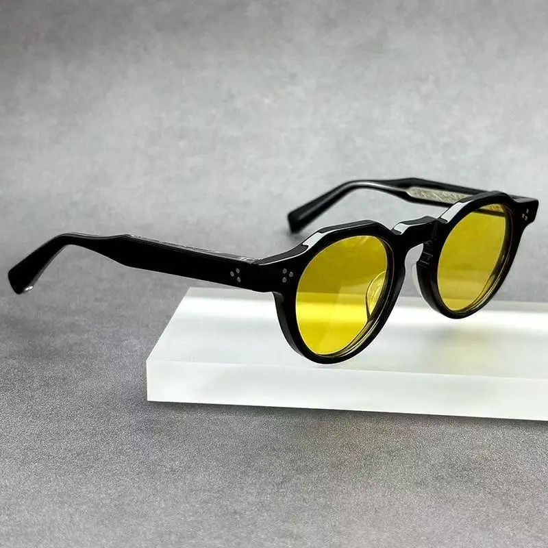 

Personalized retro thick frame polygonal sunglasses women's light night vision sunglasses men's UV protective driving glasses