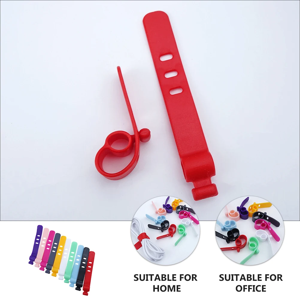 

50pcs Cord Fastening Cable Ties Adjustable Strap Fastener Desktop Wire Organizer Cable Holder For Power Chargers Headphones Cord