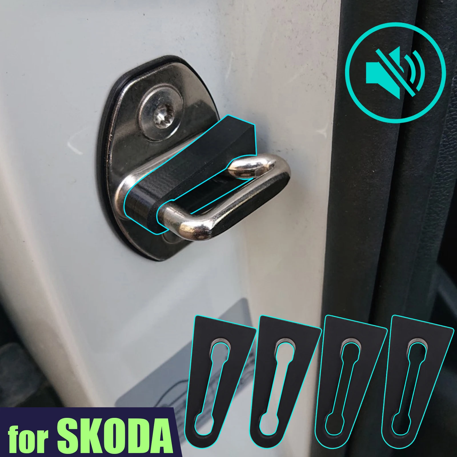 Amortiguador de puerta, silenciador y aislante de sonido para Skoda Fabia, Kodiaq, Octavia, Rapid, Superb, Yeti