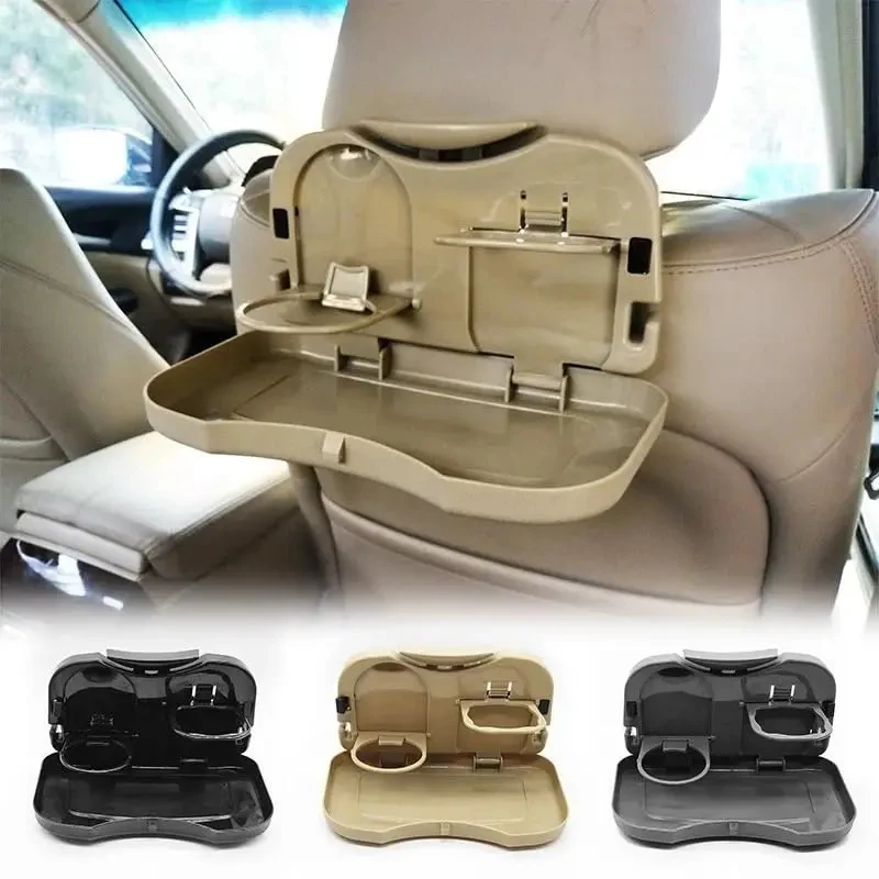 Foldable Car Back Seat Dining Tray with Dual Cup Holders