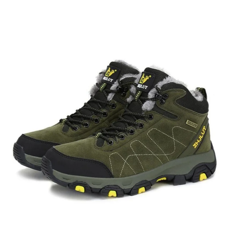 

Winter Men's Casual Sports Climbing Shoes Outdoor Travel Anti-Slip Wear-Resistant Warm Cotton Shoes Large Size Work Shoes